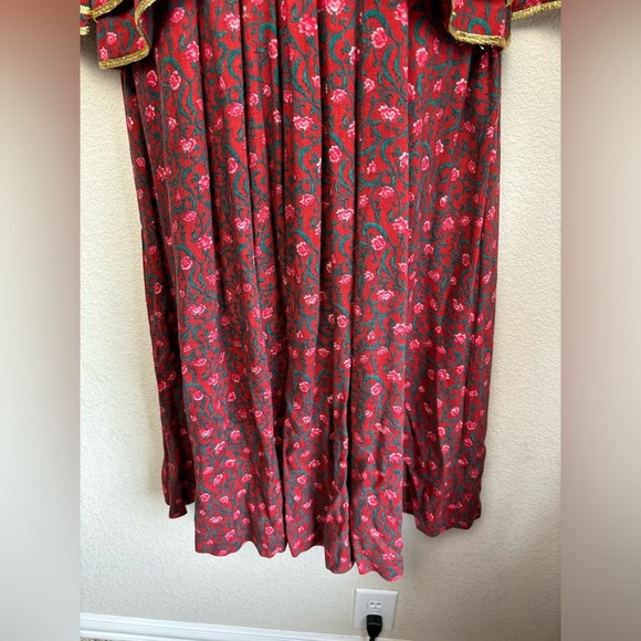 Vintage 80s Kathie Lee for Plaza South Red & Green Floral Holiday Midi Dress 6 - Picture 2 of 11